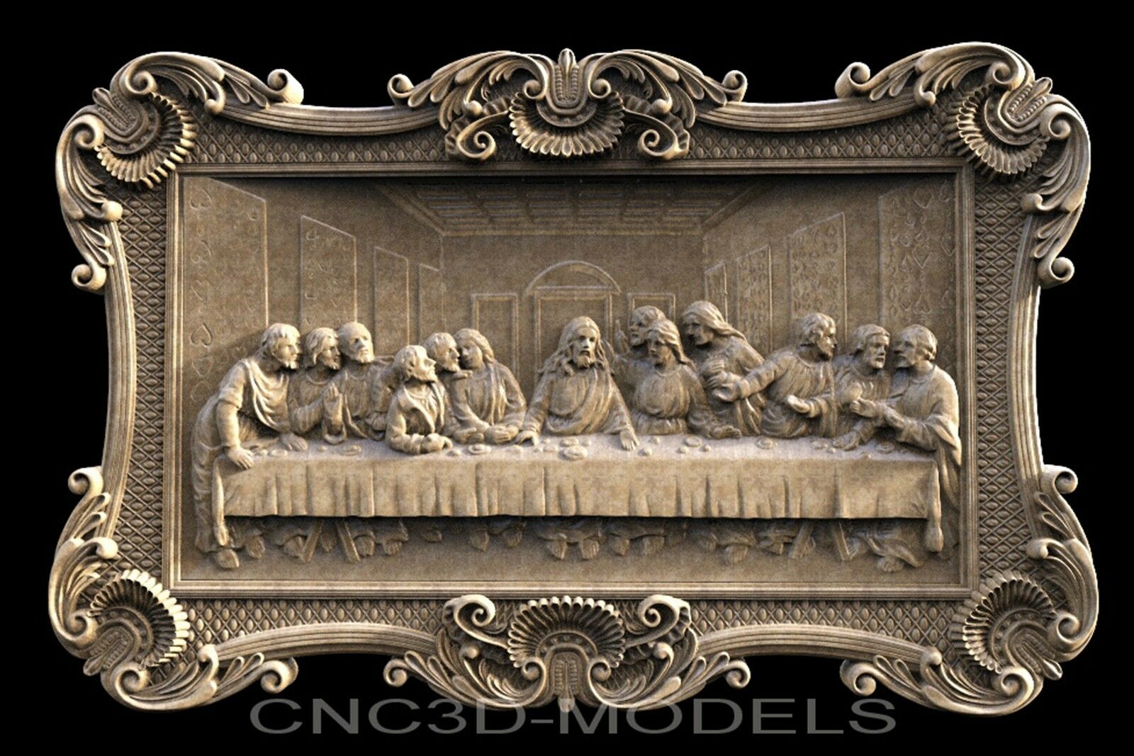3d Model Stl For Cnc Router Carving Artcam Aspire Da Vinci’s Last Supper G803