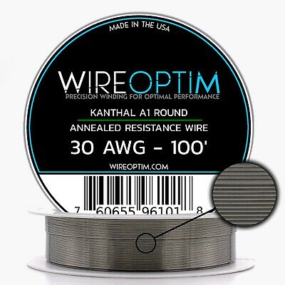 30 Gauge Awg Kanthal A1 Wire 100' Length - Ka1 Wire 30g Ga 0.254 Mm 100 Ft