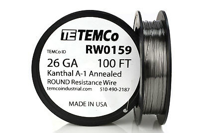 Temco Kanthal A1 Wire 26 Gauge 100 Ft Resistance Awg A-1 Ga